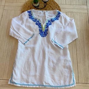 Tommy Bahama women’s  white linen tunic size Small